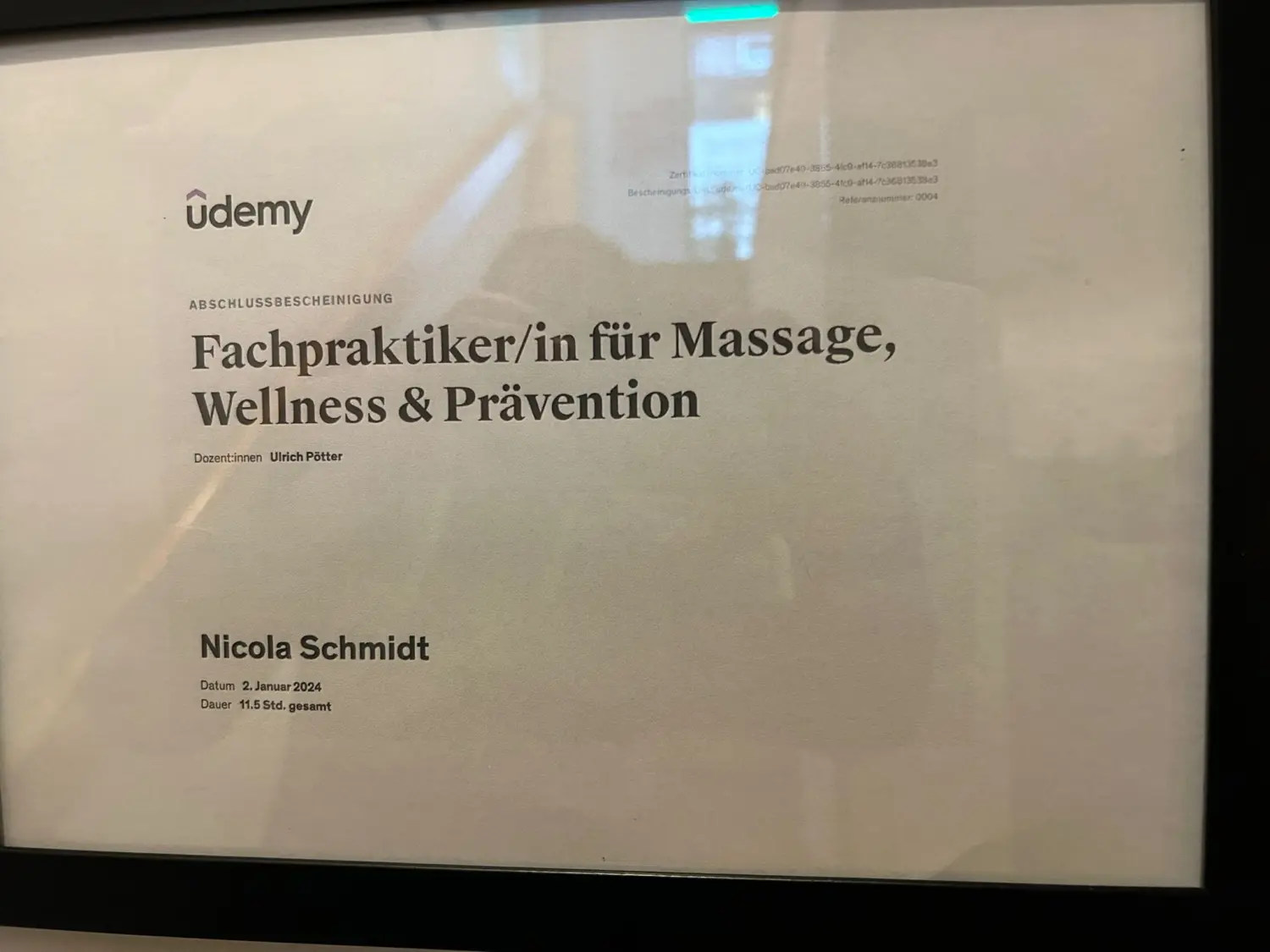 Zertifizierungen von Physio Pfote und Huf